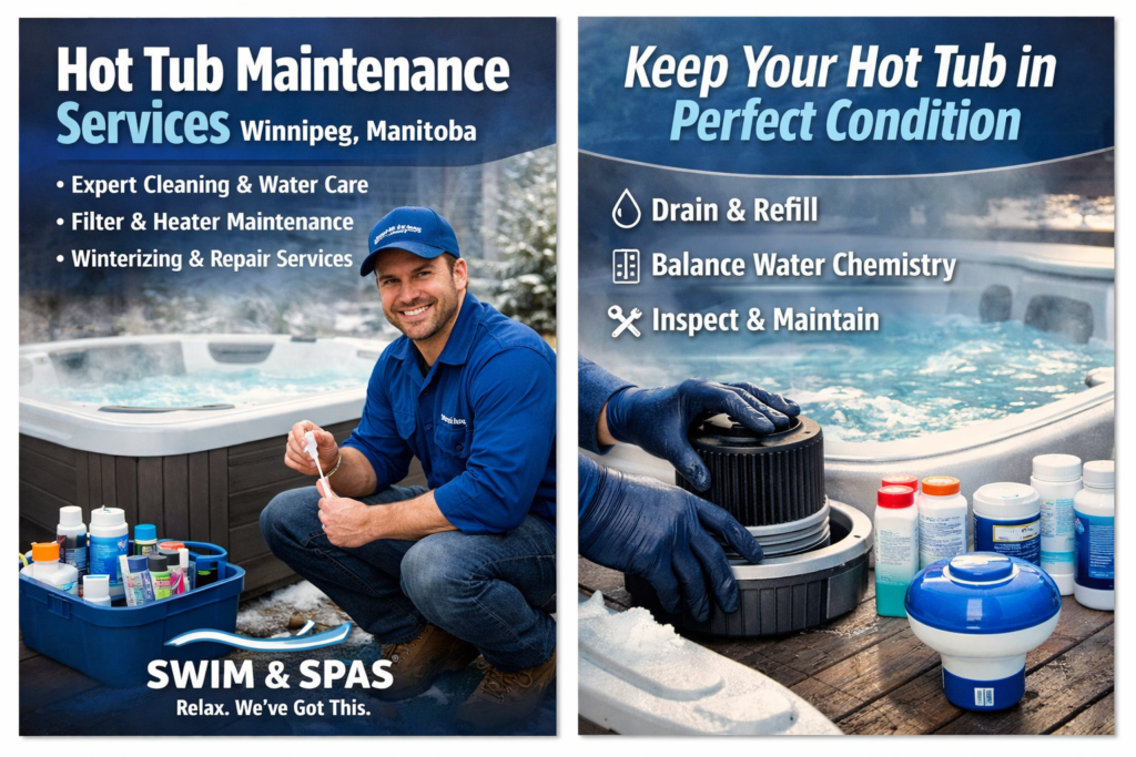 Hot tub maintenance service advertisement.